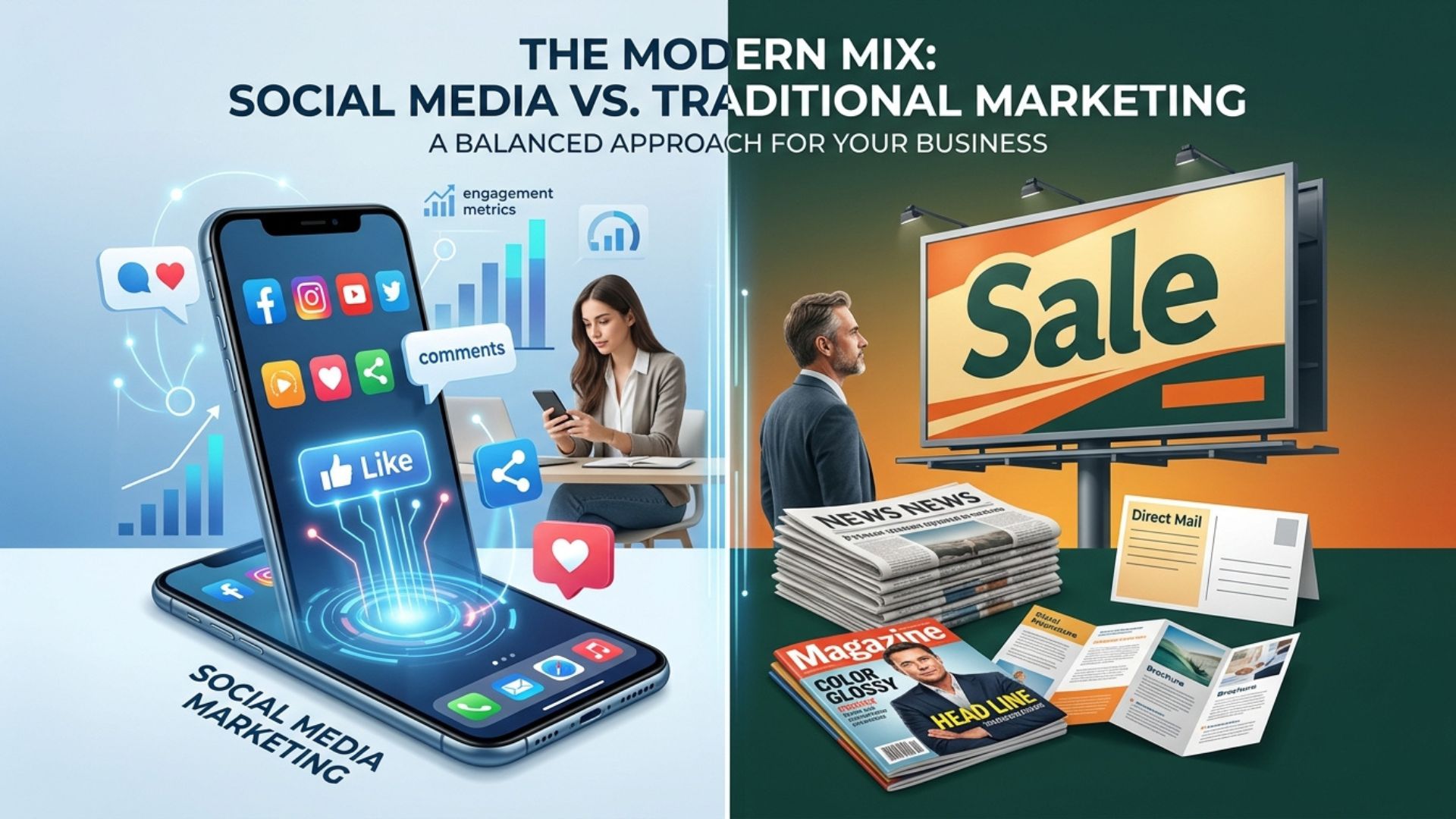 Social Media Marketing Strategy vs Traditional Marketing Character